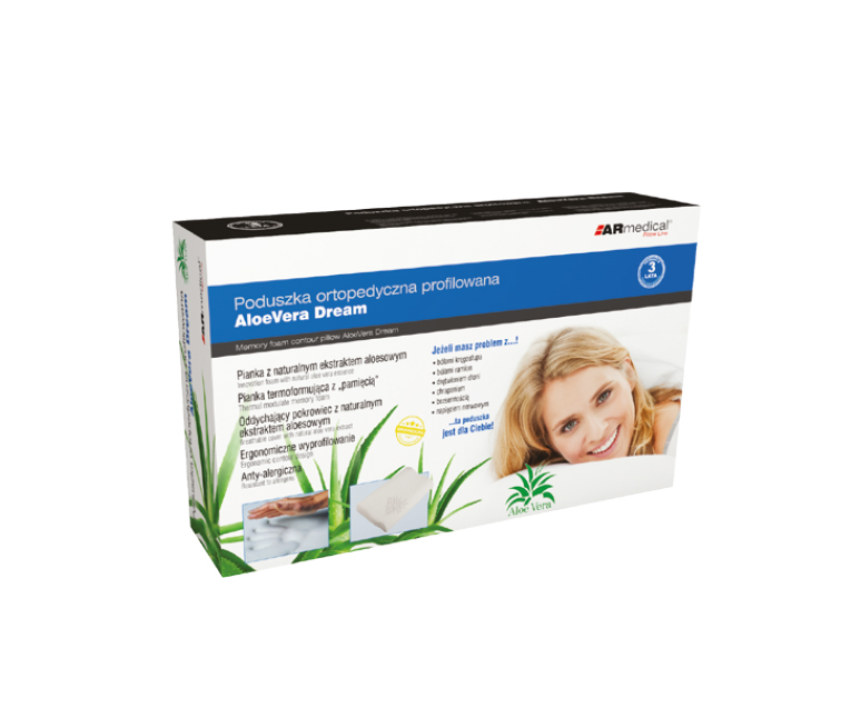 thumbnail image 2 of Hometextiles Aloe Vera Memory Foam Pillow - Orthopaedic Anti-Snoring Support, 70x40cm 2 of 4